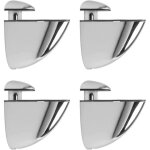 Lot de 4 supports r�glables pour �tag�res en verre - pinces r�glables en alliage de zinc - convient aux ...