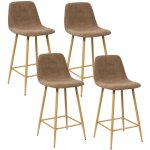 Lot de 4 tabourets de bar en velours c�tel� roka