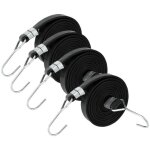 Lot de 4 tendeurs elastique avec crochets noir tendeur �lastique de fixation avec sandow robuste pour ...