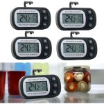 Lot de 4 thermom�tres num�riques frigo cong�lateur �tanches avec crochet int�gr�, �cran lcd grand affichage, ...