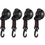 Lot de 4 ventouses robustes avec crochets pour attacher un auvent lat�ral de voiture, un bateau, un pi�ge ...