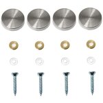 Lot de 4 vis d�coratives pour miroirs, cache - clous d�coratifs, vis d�coratives en acier inoxydable ...