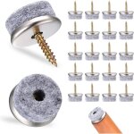 Lot de 40 patins en feutre � vis de 22 mm pour chaises avec clou rond pour chaise, carrelage, parquet, ...
