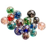 Lot de 40 perles lumineuses en verre de 12 mm pour bricolage, jolies breloques pour bijoux