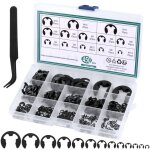 Lot de 450 circlips internes et externes e - clips - anneaux de retenue pour poulies, engrenages et roulements ...