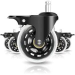 Lot de 5 75 mm roulette unique chaise bureau avec frein 11mm x 22mm, roulettes de pivotante, silencieuse ...