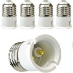 Lot de 5 adaptateurs e27 vers b22 pour ampoules led et halognes, convertisseur de douille e27, puissance ...