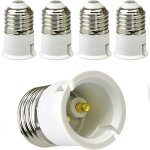 Lot de 5 adaptateur e27 vers b22 pour ampoules led et ampoules halog�nes, convertisseur de douille e27, ...