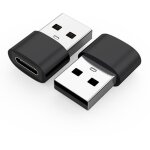 Lot de 5 adaptateurs usb - c vers usb pour transfert de donn�es et charge rapide - noir