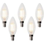 Lot de 5 ampoule led e14 à intensité variable en 3 étapes b35 transparentes 4w 450 lm 2700k - luedd Lot de 5 ampoule led e14 à intensité variable en 3 étapes b35 transparentes 4w 450 lm 2700k - luedd
