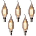 Lot de 5 ampoule led e14 à intensité variable bxs35 fumées 4w 300 lm 2200k - luedd Lot de 5 ampoule led e14 à intensité variable bxs35 fumées 4w 300 lm 2200k - luedd