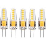 Lot de 5 ampoules led g4 blanc naturel 2700k ac / dc 12v 3w 200lm remplacement g4 20w halog�ne pas de ...