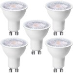 Lot de 5 ampoules led gu10 6w (�quivalent � 60 w), blanc froid 6000k 500 lumens, ampoule led gu10 120� ...