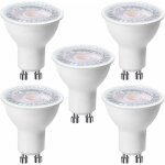 Lot de 5 ampoules led gu10 6w (quivalent  60 w), blanc froid 6000k 500 lumens, ampoule led gu10 120 ...