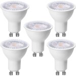 Lot de 5 ampoules led gu10 6w (quivalent  60 w), blanc froid 6500k 500 lumens, ampoule led gu10 120 ...
