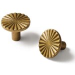 Lot de 5 boutons de meuble en bronze massif, ronds, pour tiroirs de commode ou de placard. quincaillerie ...