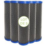 Lot de 5 cartouches 2 en 1 filtre � eau 10 pouces - anti s�diments + charbon actif 5 microns filtre � ...