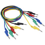 Lot de 5 cordons de test haute tension p1036 � double embout de 1 m avec fiches bananes de 4 mm pour ...