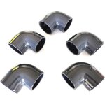 Lot de 5 coudes pvc pression 90 degr�s 40mm int�rieur ff pn16 piscine �vacuation et arrosage 40 mm manchon ...