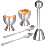 Lot de 5 coupe - ?uf outil d'oeuf en acier inoxydable avec cuillres et coquetiers oeuf, coupe - coquille ...