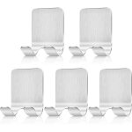 Lot de 5 crochets multi - usages auto - adh�sifs en acier inoxydable pour rasoir de salle de bain, douche, ...