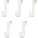 Lot de 5 crochets de porte en acier inoxydable blanc à suspendre, tringle de porte, porte manteau porte, ... Lot de 5 crochets de porte en acier inoxydable blanc à suspendre, tringle de porte, porte manteau porte, ...