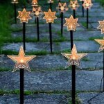 Lot de 5 toiles solaires led de nol - guirlandes lumineuses d'extrieur - btons lumineux de jardin ...