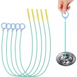 Lot de 5 furet d�boucheur canalisation 130cm, serpent de vidange flexible pour �vier et douche, outil ...