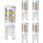 Lot de 5 g9 led 2w, 20w g9 halog�nes equivalente, 200lm blanc chaud 3000k ampoule led g9 lampe, cri 80, ...