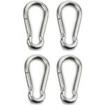 Lot de 5 grands mousquetons � vis pour fixation d'�quipement, aluminium, 8 cm, vert clair, noir, lot ...