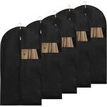 Lot de 5 housses � v�tements, 100 x 60 cm, avec fermeture �clair, noires et transparentes, id�ales pour ...