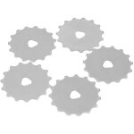 Lot de 5 lames de rechange pour coupe - bordures perforantes au crochet pour patchwork, cuir, tissu, ... Lot de 5 lames de rechange pour coupe - bordures perforantes au crochet pour patchwork, cuir, tissu, ...