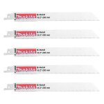 Lot de 5 lames de scie sabre makita b - 16782 bi - mtal flexible pour acier et inox (1, 5  2, 5 mm) ...