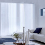 Madecostore - lot de 5 lamelles verticales 89mm motif fil blanc pour store californien - blanc - l8, ...