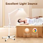 Lot de 5 lampes loupes led 24 w avec pied et roues, loupe 5 dioptries avec lumi�re, lampe de travail ...