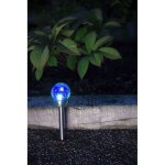 Lot de 5 lanternes solaires inox 39 cm, verre craquel, lumire blanch ou multicolore, pour bordures