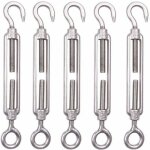 Lot de 5 m6 tendeur cable inox 6mm tendeur cloture crochet tendeur 304 en acier inoxydable r�glable tendeur ...