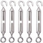 Lot de 5 m6 tendeur cable inox 6mm tendeur cloture crochet tendeur 304 en acier inoxydable r�glable tendeur ...