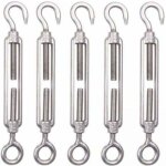 Lot de 5 m6 tendeur cable inox 6mm tendeur cloture crochet tendeur 304 en acier inoxydable r�glable tendeur ...