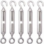 Lot de 5 m8 tendeur cable inox 6mm tendeur cloture crochet tendeur 304 en acier inoxydable r�glable tendeur ...