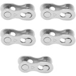Lot de 5 maillons rapides anti - rouille pour chane de vlo - compatible 6 / 7 / 8 vitesses (et 9 / ...