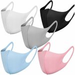Lot de 5 masques r�utilisables en tissu avec boucles d'oreille, respirants, doux, lavables, durables ...