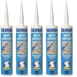 Semin ? lot de 5 mastics acryliques blancs 310 ml ? pour fissures et liaisons ma�onnerie ? int�rieur ...