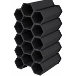 Lot de 5 mini cave 3 bouteilles empilables soit 15 bouteilles - plastique gris anthracite - livraison ...