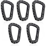 Lot de 5 mousquetons en plastique, mousqueton tactique militaire durable forme en d multifonctionnelle ...