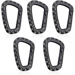 Lot de 5 mousquetons en plastique, mousqueton tactique militaire durable forme en d multifonctionnelle ...