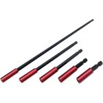 Lot de 5 porte - embouts magn�tiques, 50 / 60 / 100 / 150 / 300mm de long porte embout visseuse a choc, ...