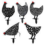 Lot de 5 poules r�alistes - d�coration de jardin - d�coration en forme de poulet - silhouette de cour ...