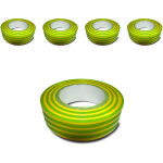 Lot de 5 rouleaux adhésifs 15mmx10m - vert / jaune - zenitech Lot de 5 rouleaux adhésifs 15mmx10m - vert / jaune - zenitech