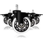 Lot de 5 roulettes de chaise de bureau, 11 x 22 mm, universelles, silencieuses, r�sistantes aux rayures, ...